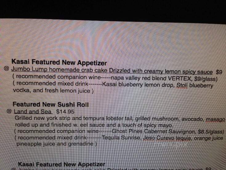 Kasai Japanese Restaurant - Wadsworth, OH menu_pic
