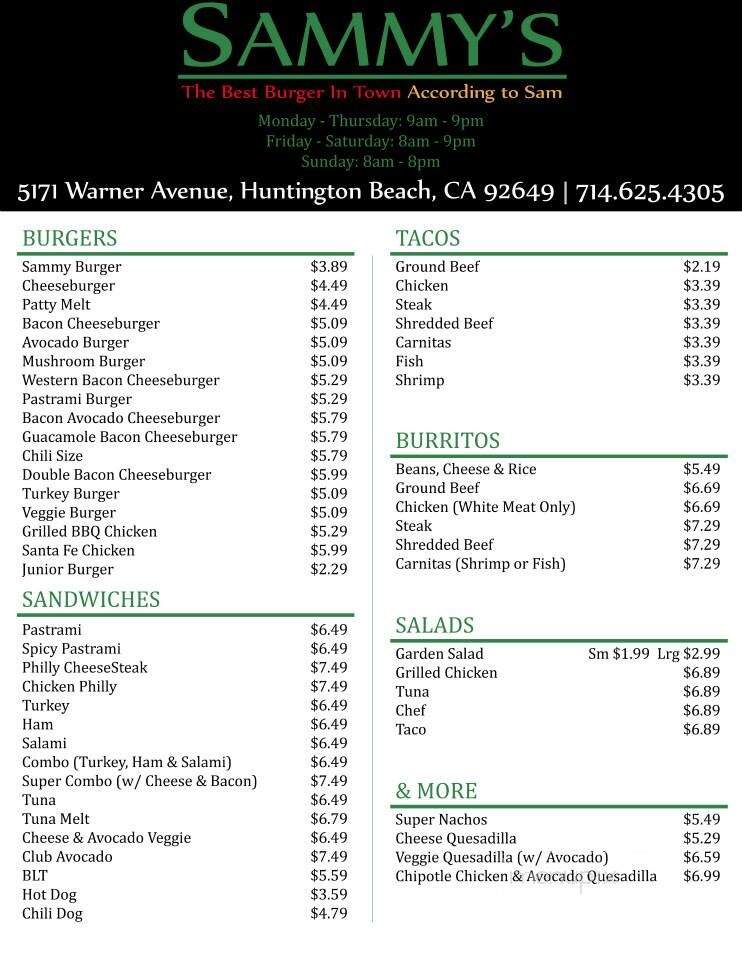 Sammy's Burgers and Subs - Huntington Beach, CA