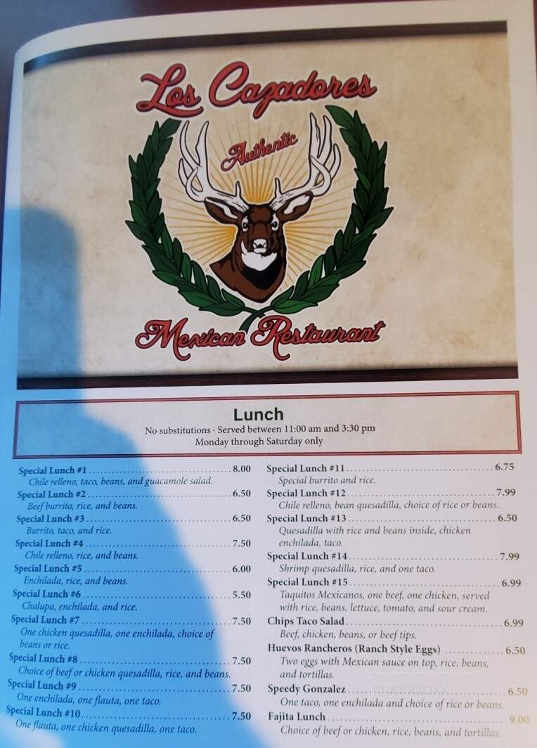 Los Cazadores - Rolla, MO menu_pic