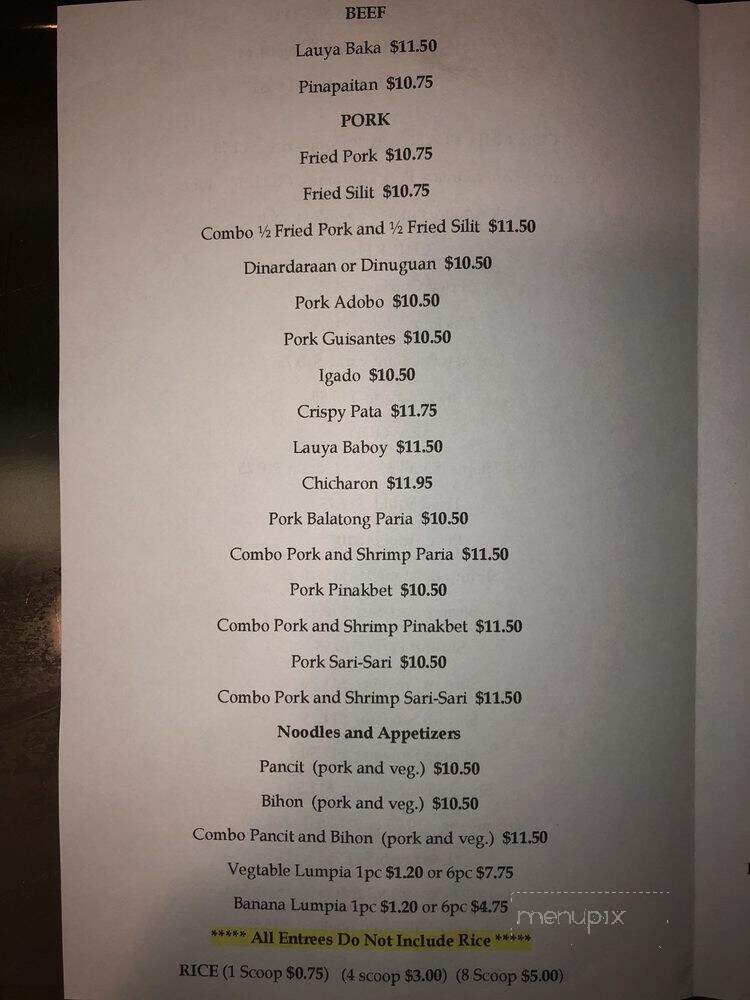 Jesse's Bakery - Honolulu, HI menu_pic