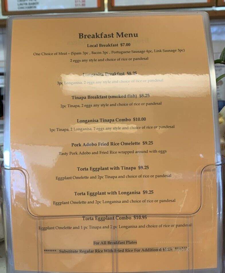 Jesse's Bakery - Honolulu, HI menu_pic