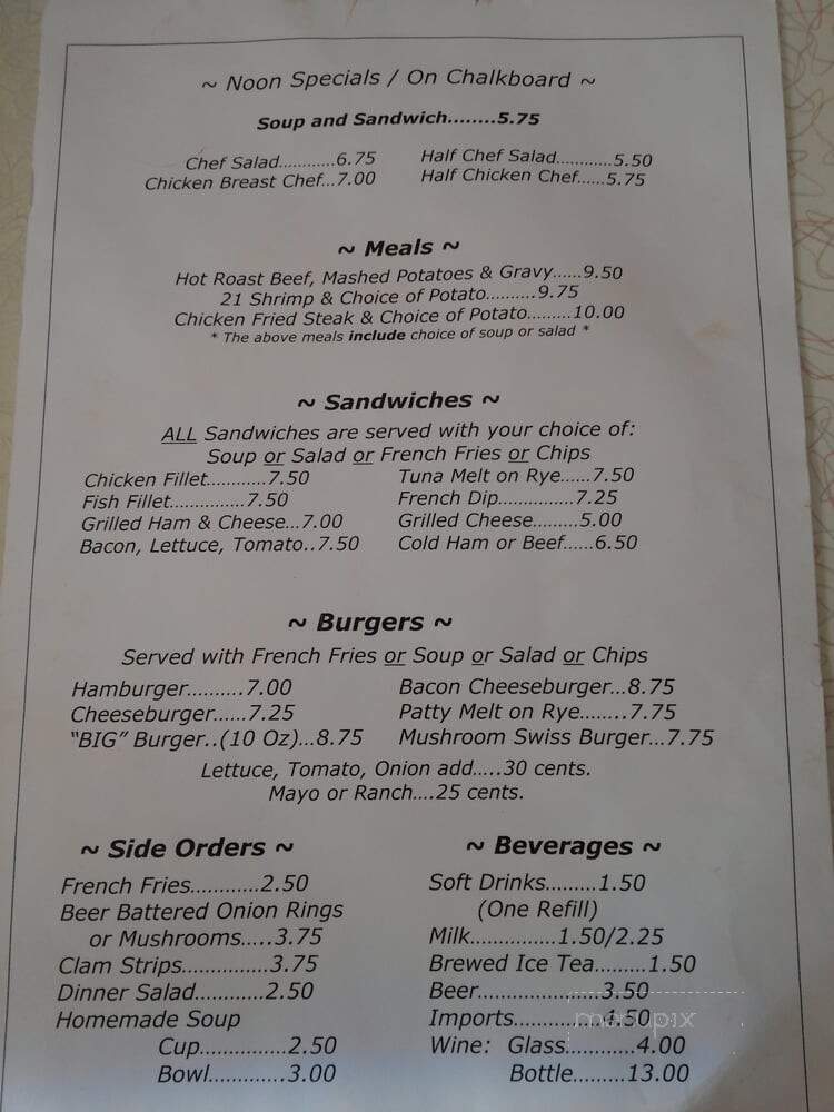 Higbee's Cafe - Sundance, WY menu_pic