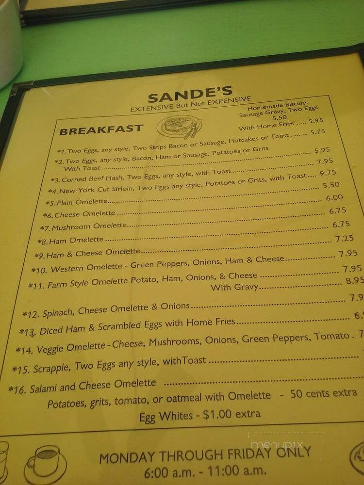 Sande's Restaurant - Delray Beach, FL menu_pic