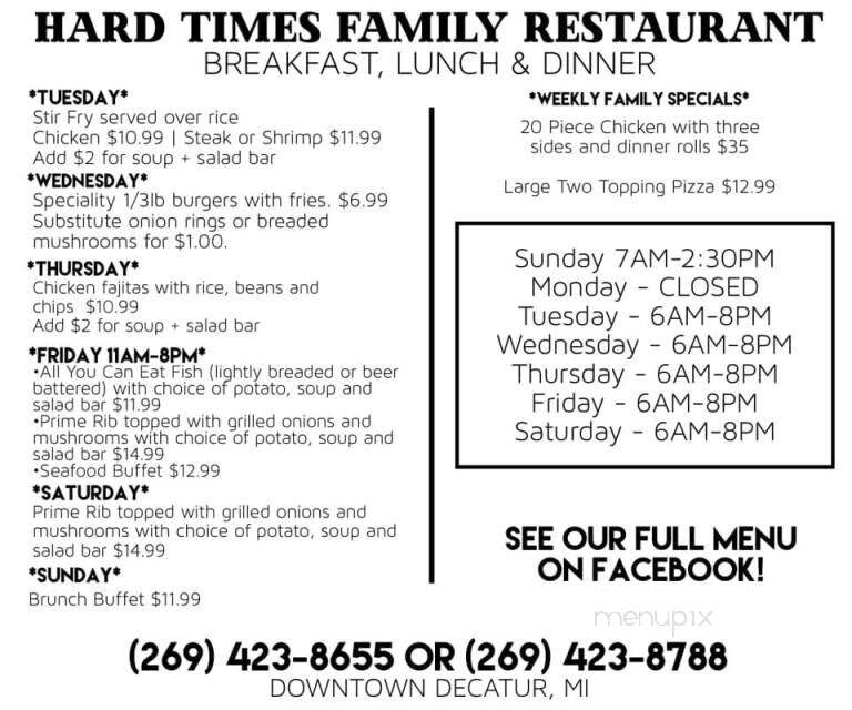Hard Times Family Restaurant - Decatur, MI