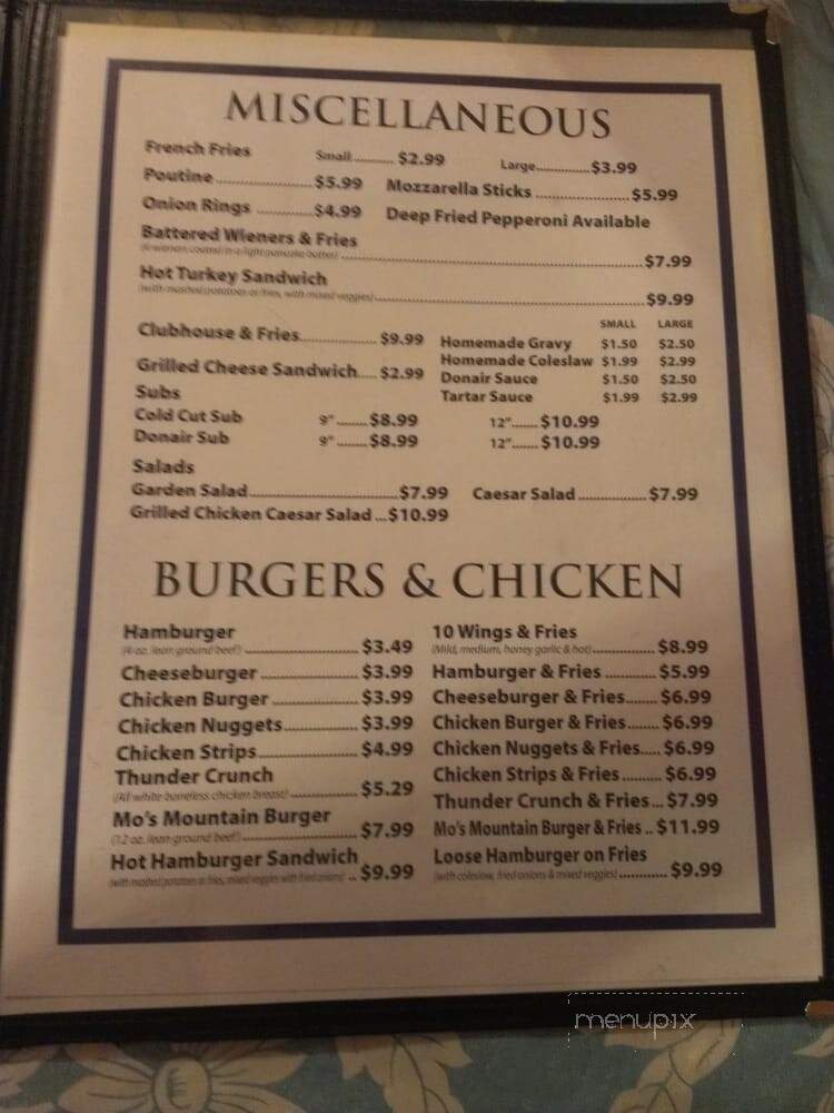 Mo's Grill & Dining Room - Western Shore, NS menu_pic