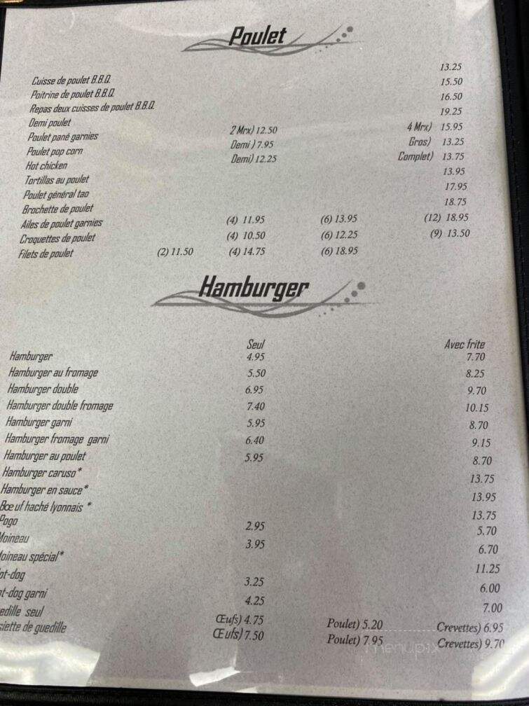 Restaurant Bar 51 - Cap-Saint-Ignace, QC menu_pic