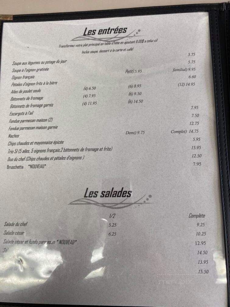 Restaurant Bar 51 - Cap-Saint-Ignace, QC menu_pic