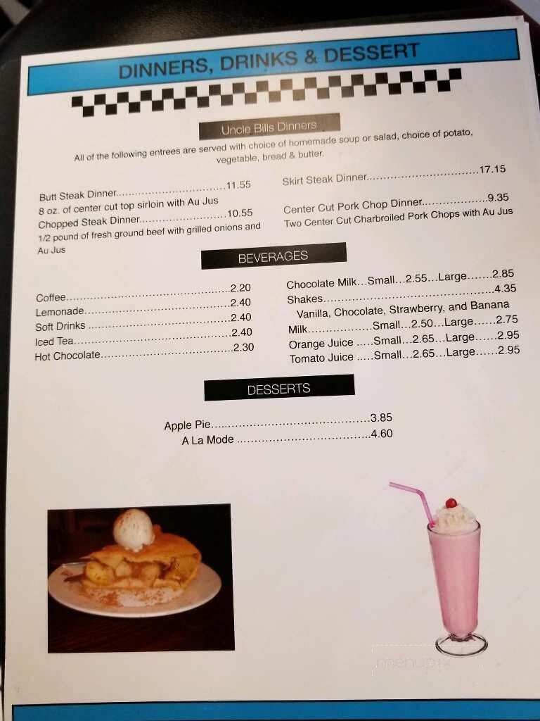 Uncle Bill's Diner - Roselle, IL menu_pic