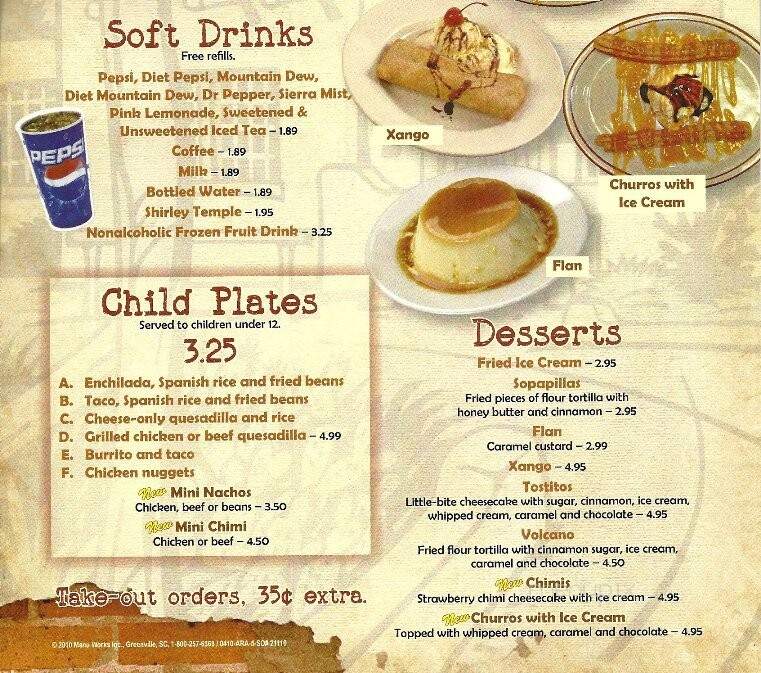 La Finca Mexican Restaurant - Ashland, KY menu_pic