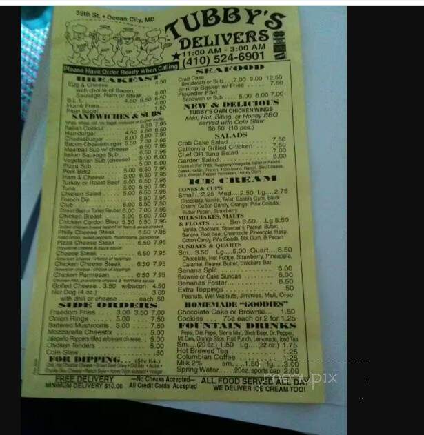 Tubby's Carry Out & Delivery - Ocean City, MD