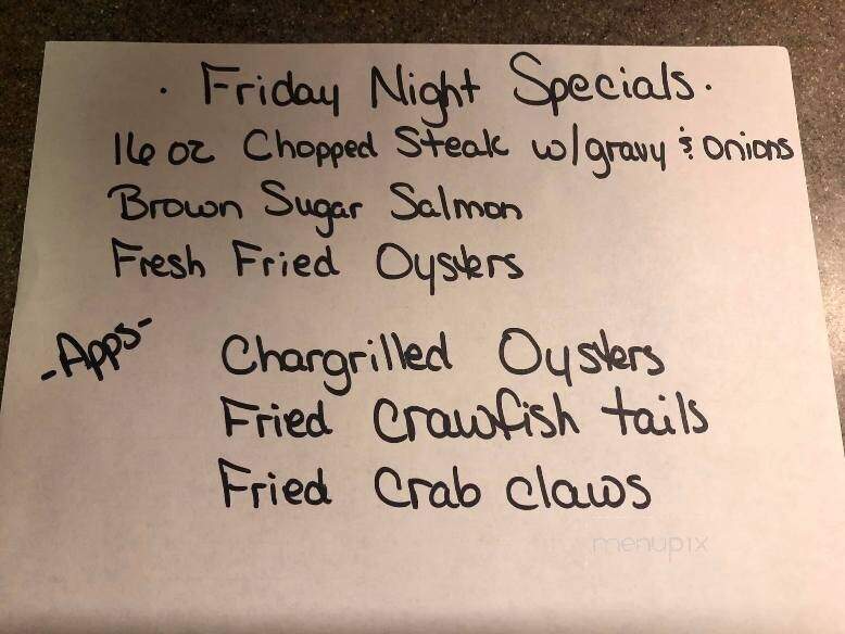 McErnie's Restaurant - McCarley, MS menu_pic