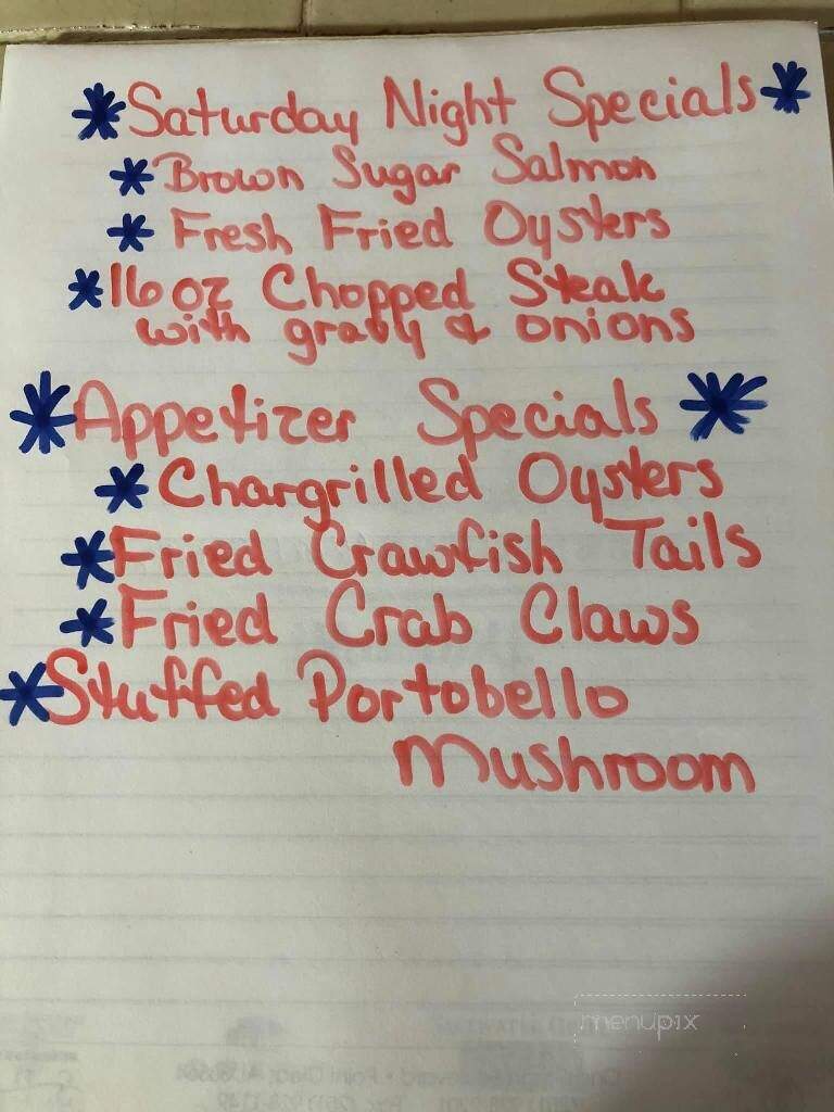 McErnie's Restaurant - McCarley, MS menu_pic