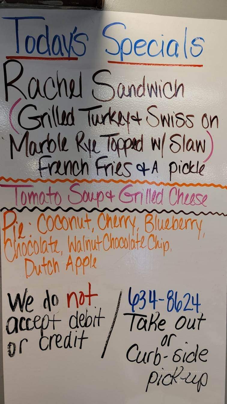 G I Dayroom Coffee Shop - Meyersdale, PA menu_pic