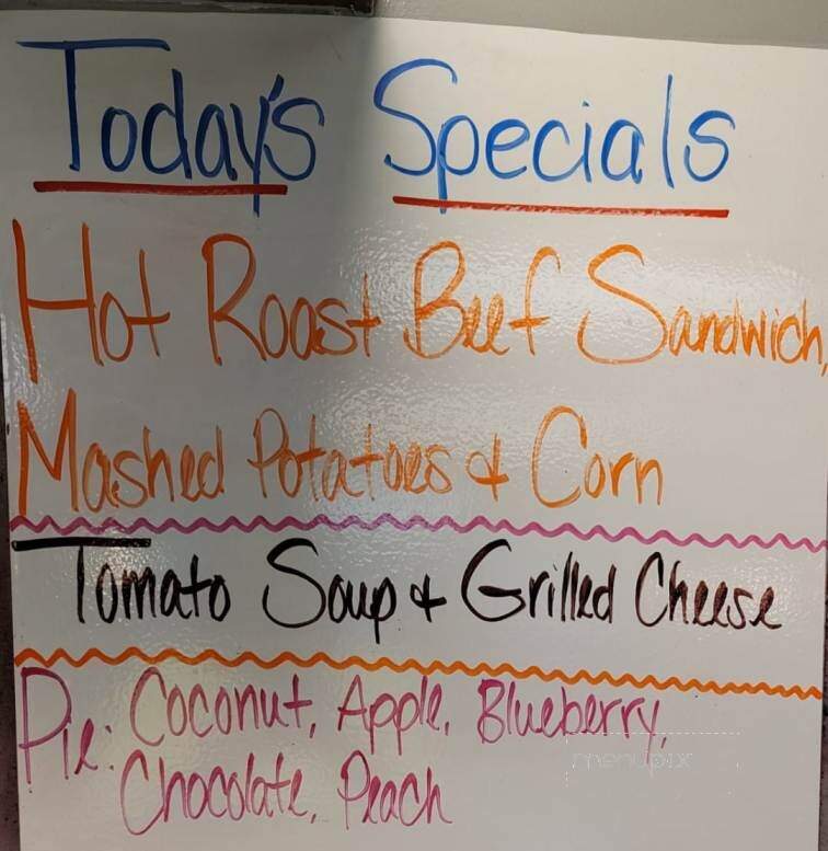 G I Dayroom Coffee Shop - Meyersdale, PA menu_pic