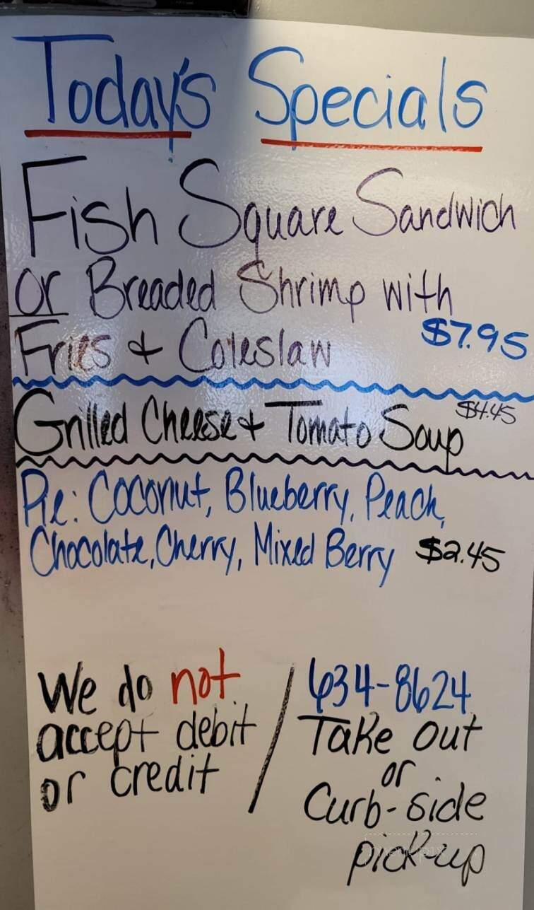 G I Dayroom Coffee Shop - Meyersdale, PA menu_pic