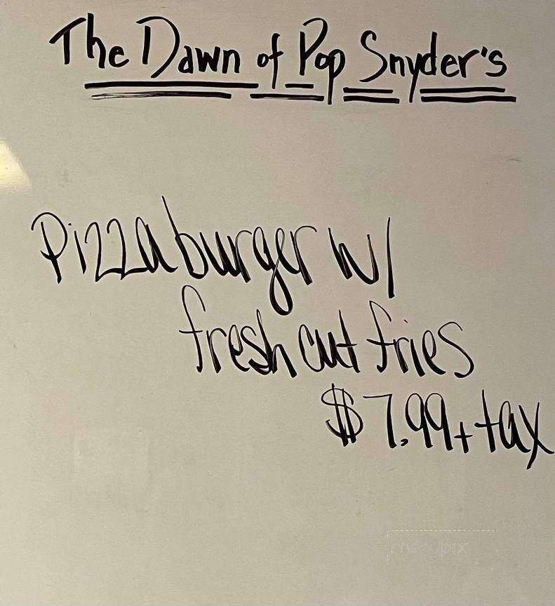 Pop Snyder's Lunch - Sunbury, PA menu_pic