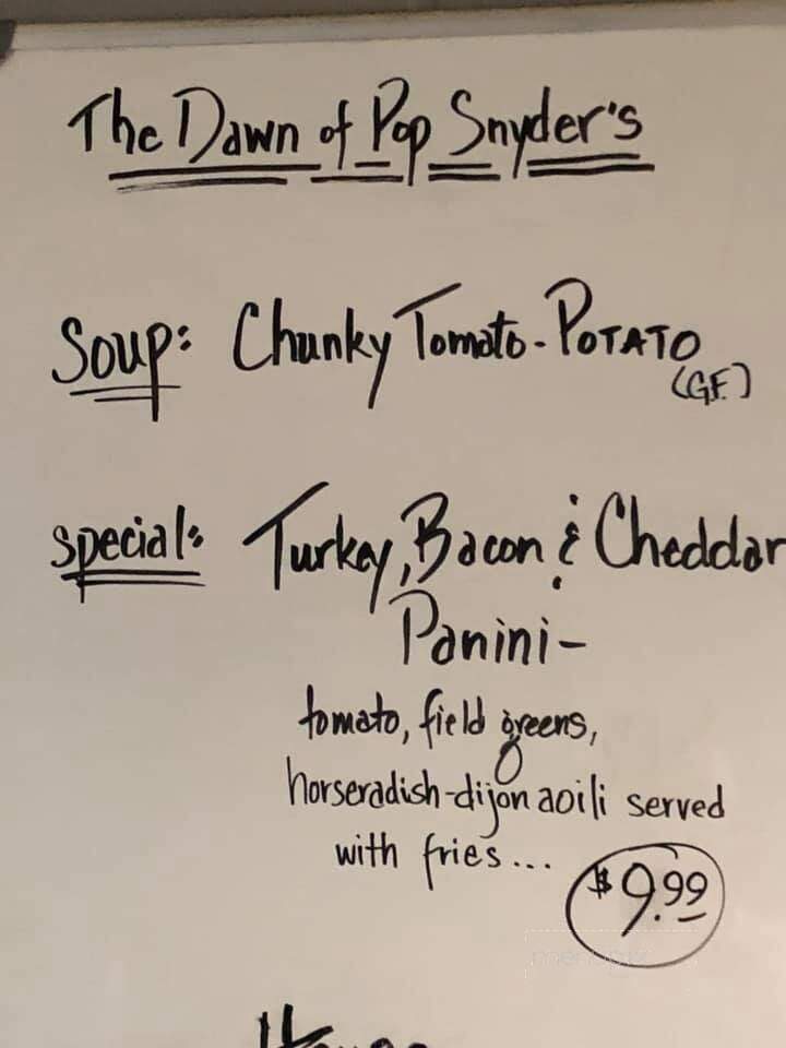 Pop Snyder's Lunch - Sunbury, PA menu_pic