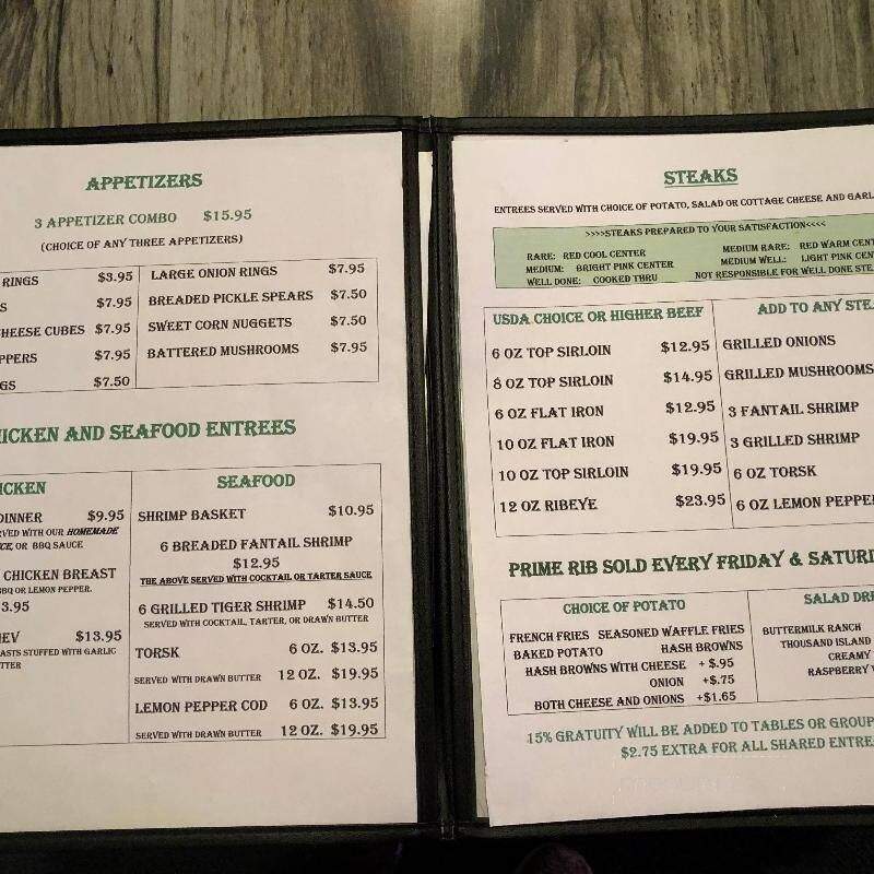 New Frontier Tap - Webster, SD menu_pic