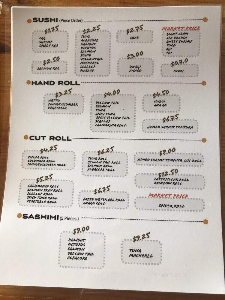 Restaurant Kiyosuzu - Arcadia, CA menu_pic