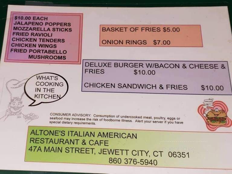 Altone's Italian Restaurant - Jewett City, CT