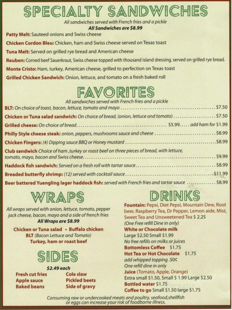 Berwick Family Restaurant - Berwick, PA menu_pic