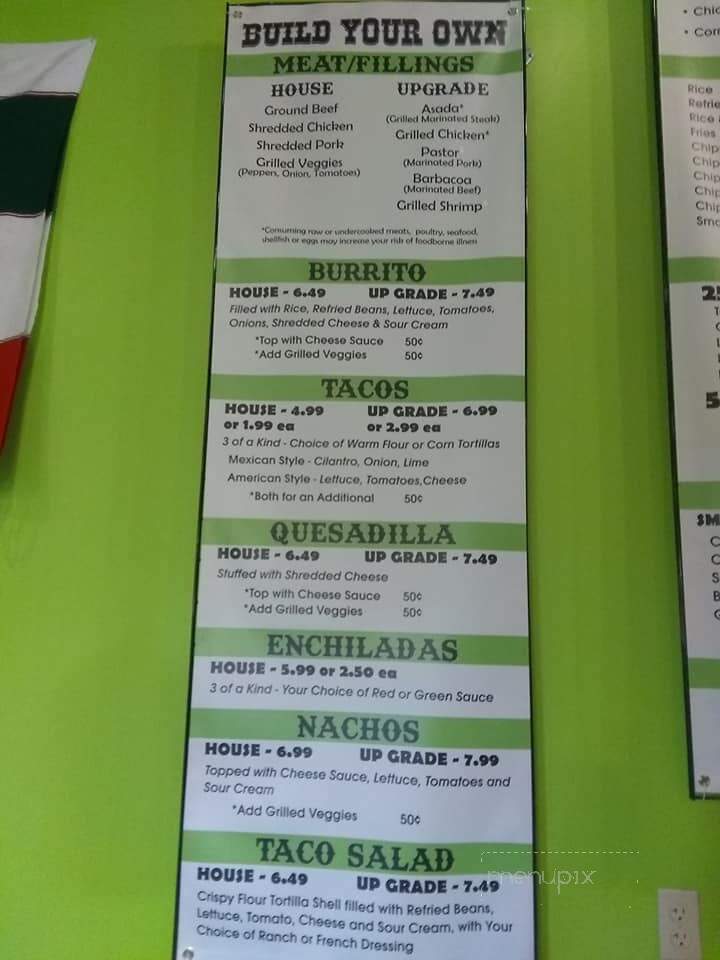 Tocayos - Portage, IN menu_pic