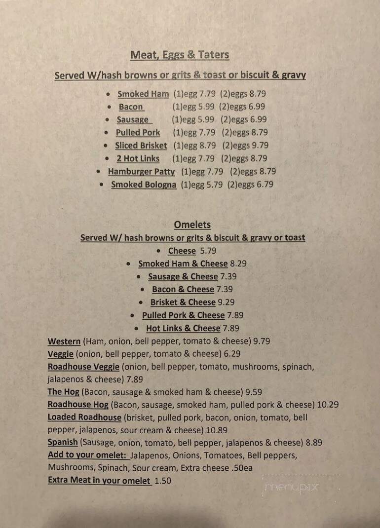 Ronda's Roadhouse - Fayetteville, AR menu_pic