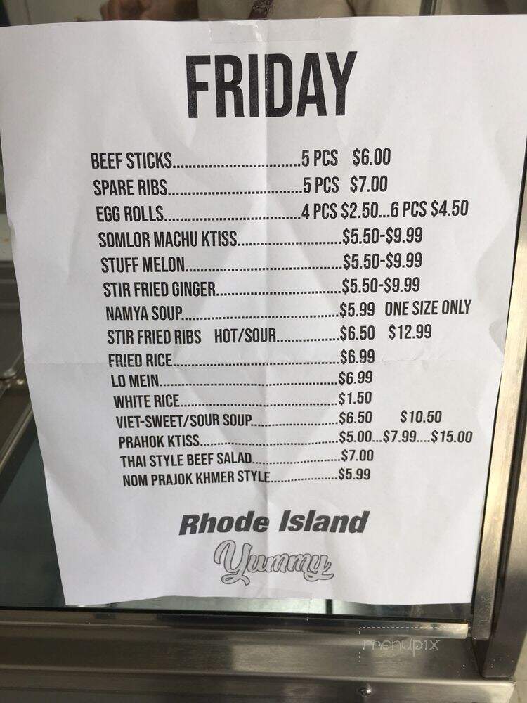 Rhode Island Yummy - Providence, RI menu_pic