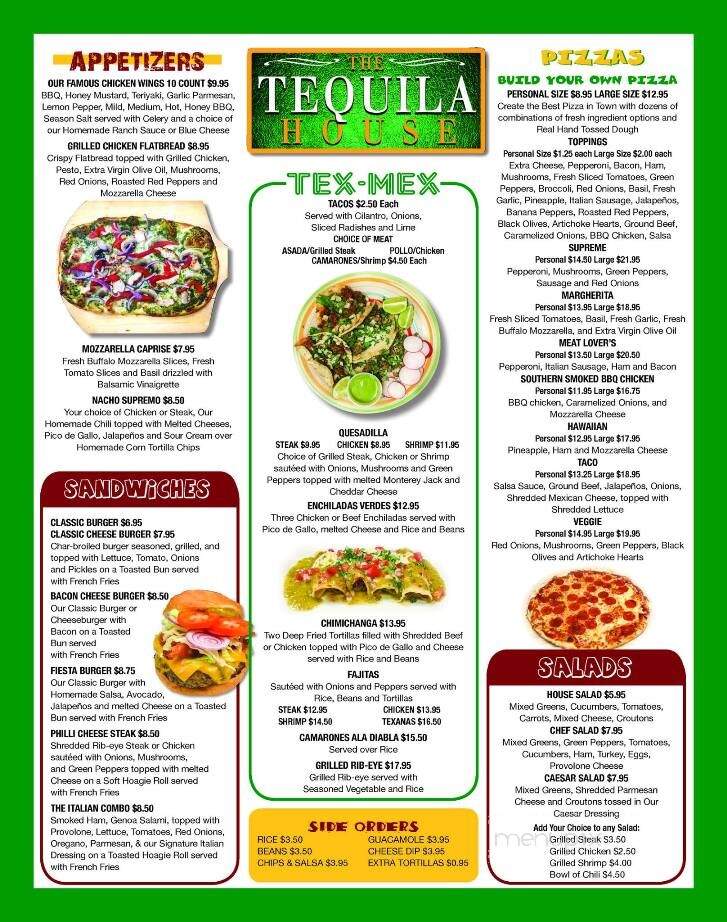 The Tequila House - Myrtle Beach, SC menu_pic