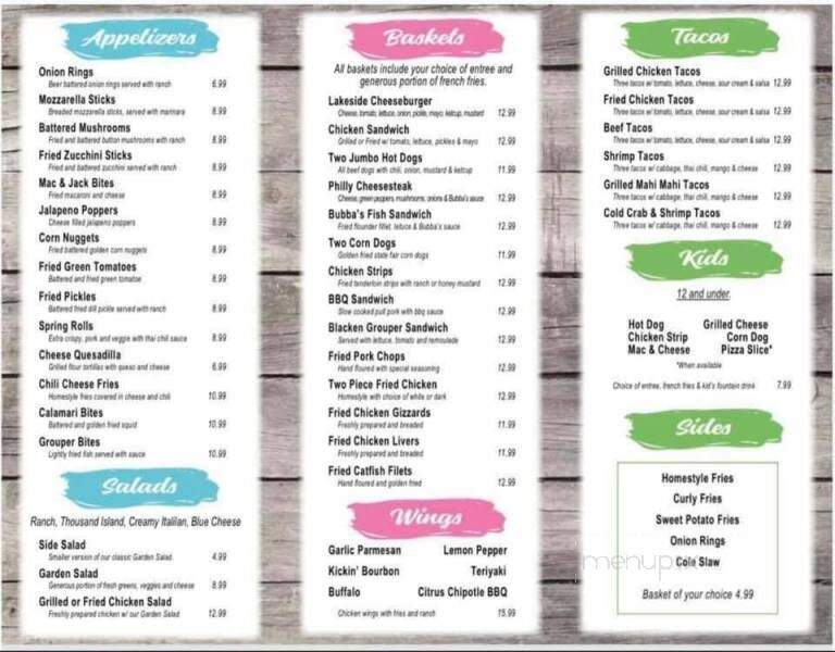 Lakeside Paradise Restaraunt - Summerton, SC menu_pic