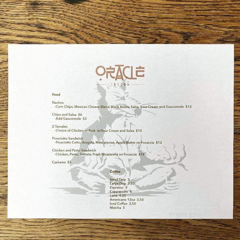 Oracle Tavern and Coffee - Los Angeles, CA menu_pic