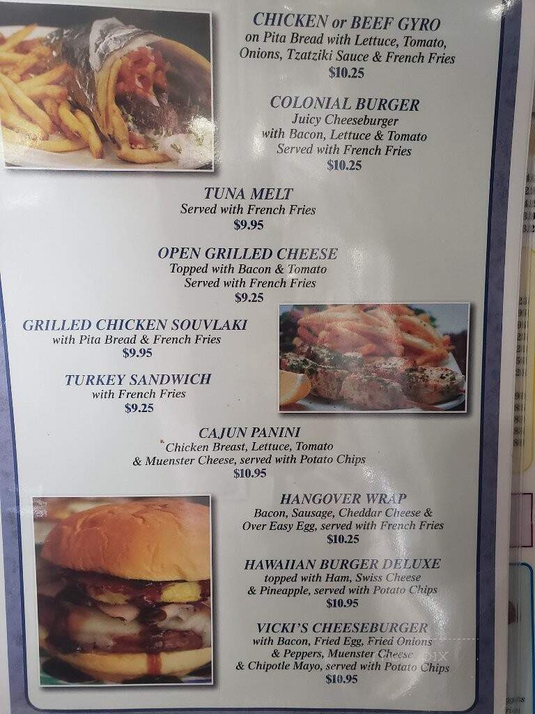 Colonial Diner - Middletown, NY menu_pic