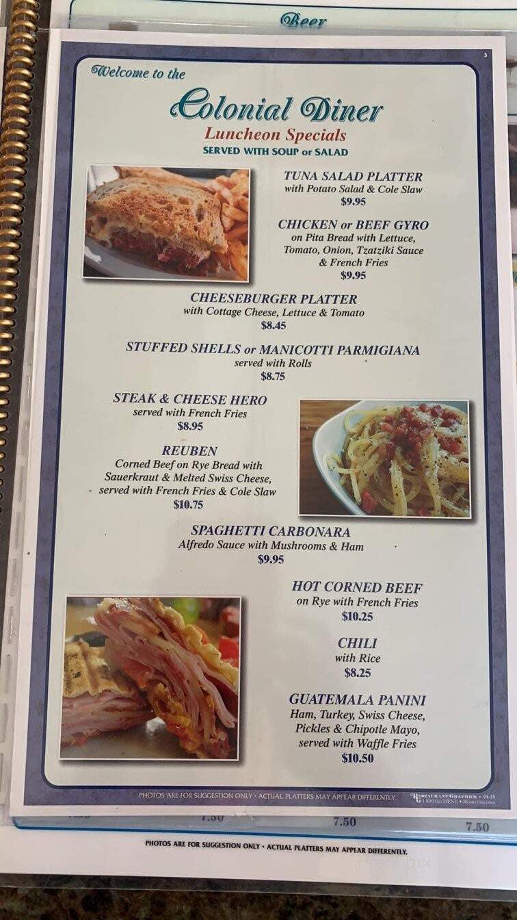 Colonial Diner - Middletown, NY menu_pic