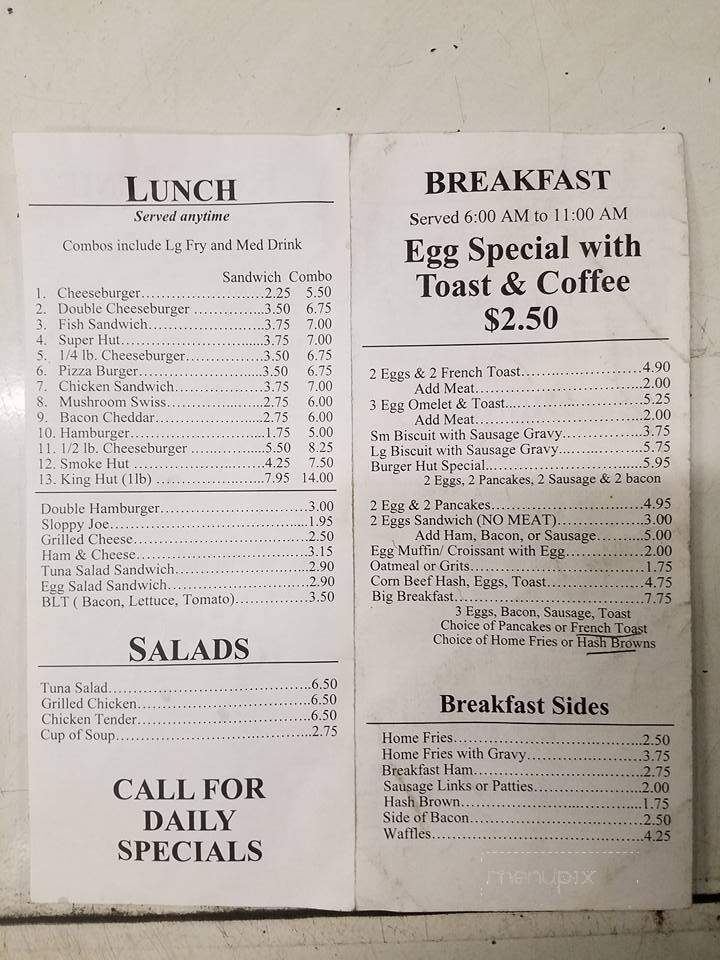 Burger Hut Ltd - Alliance, OH menu_pic
