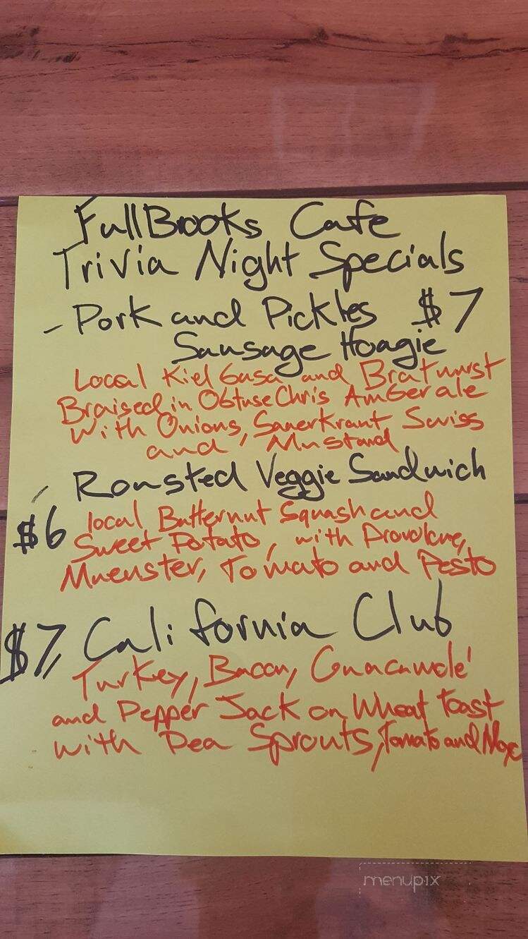 Full Brooks Cafe - Nelsonville, OH menu_pic