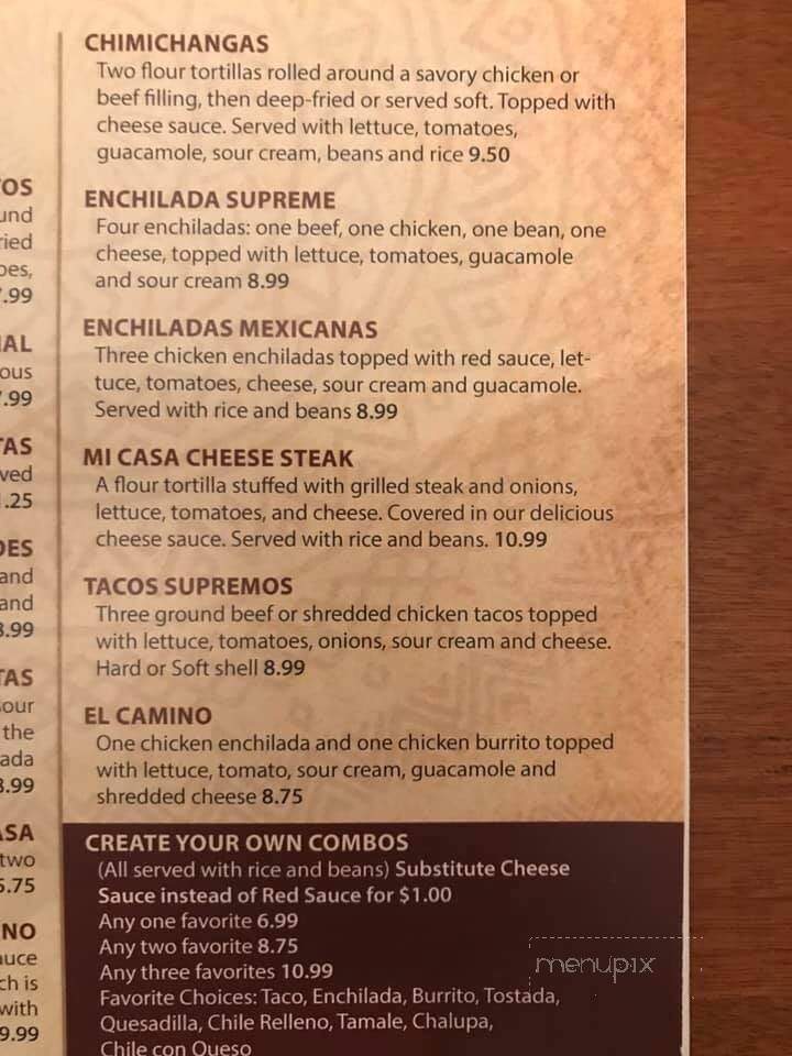 Mi Casa Mexican Cuisine - Aledo, IL menu_pic