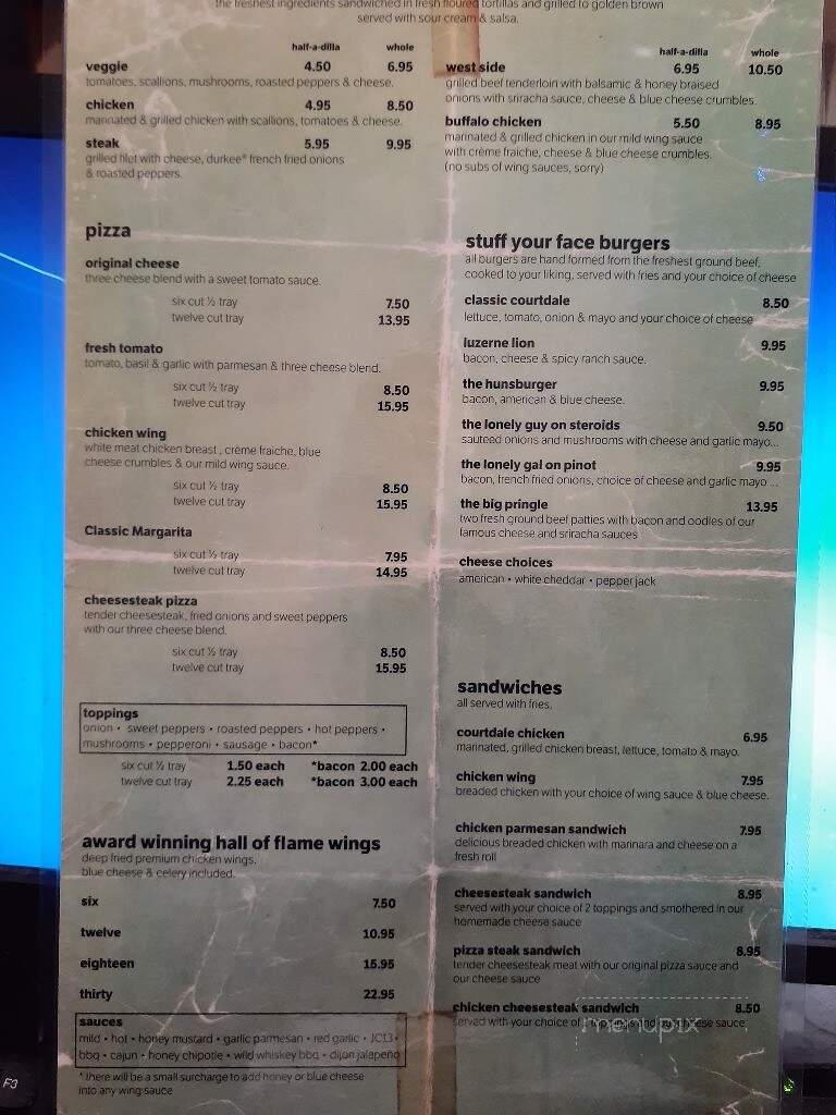 Huns' West Side Cafe - Luzerne, PA menu_pic