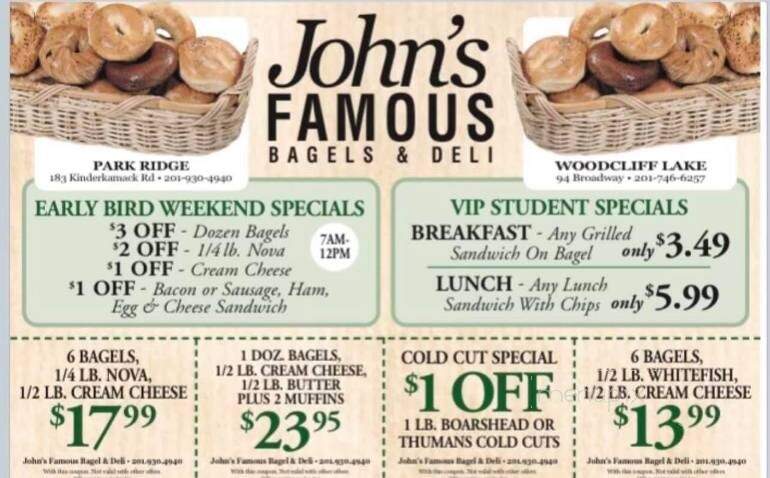 John's Famous Bagels - Park Ridge, NJ menu_pic