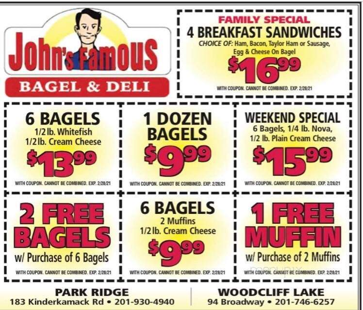 John's Famous Bagels - Park Ridge, NJ menu_pic