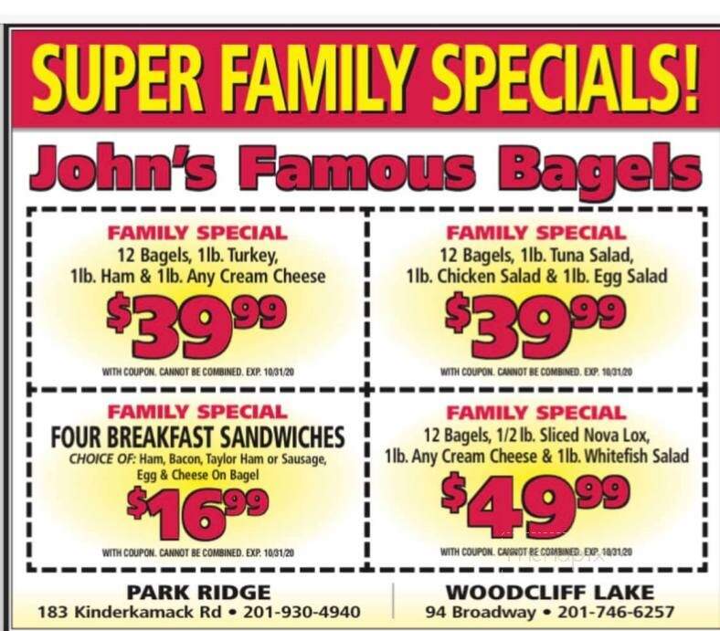 John's Famous Bagels - Park Ridge, NJ menu_pic