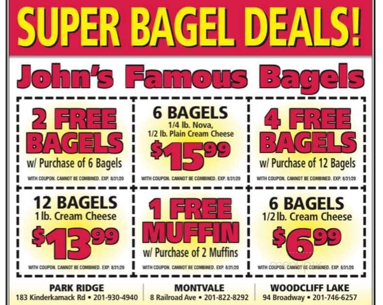 John's Famous Bagels - Park Ridge, NJ menu_pic