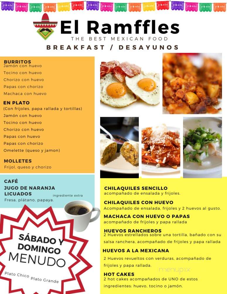 Cafe El Ramffles - Nogales, AZ menu_pic