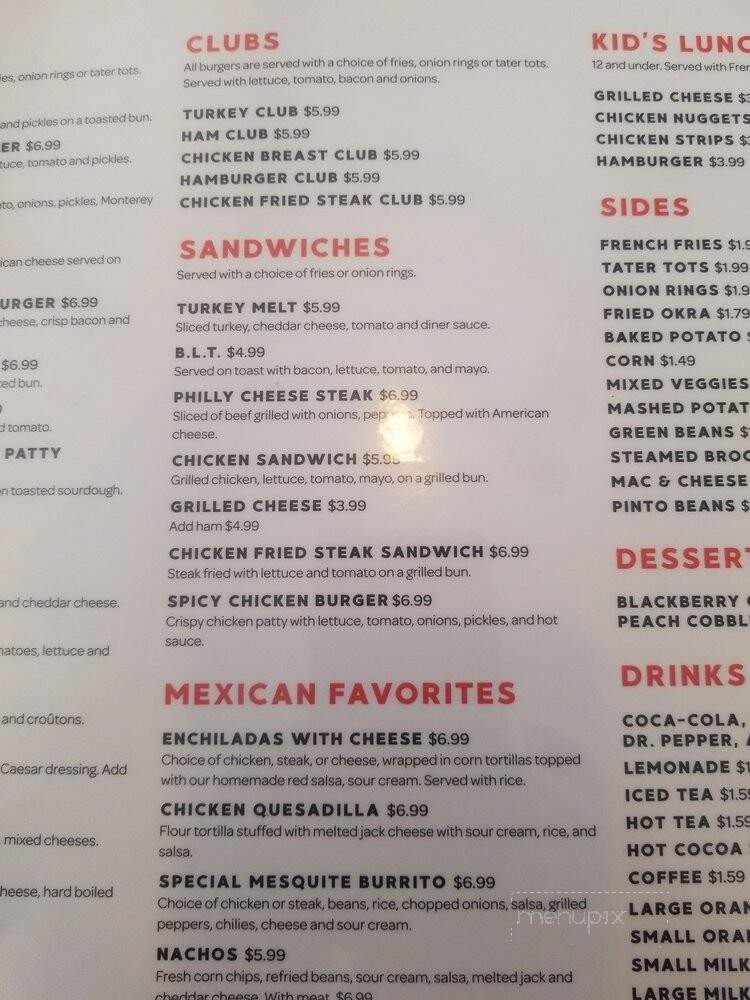 Mesquite Diner - Mesquite, TX menu_pic