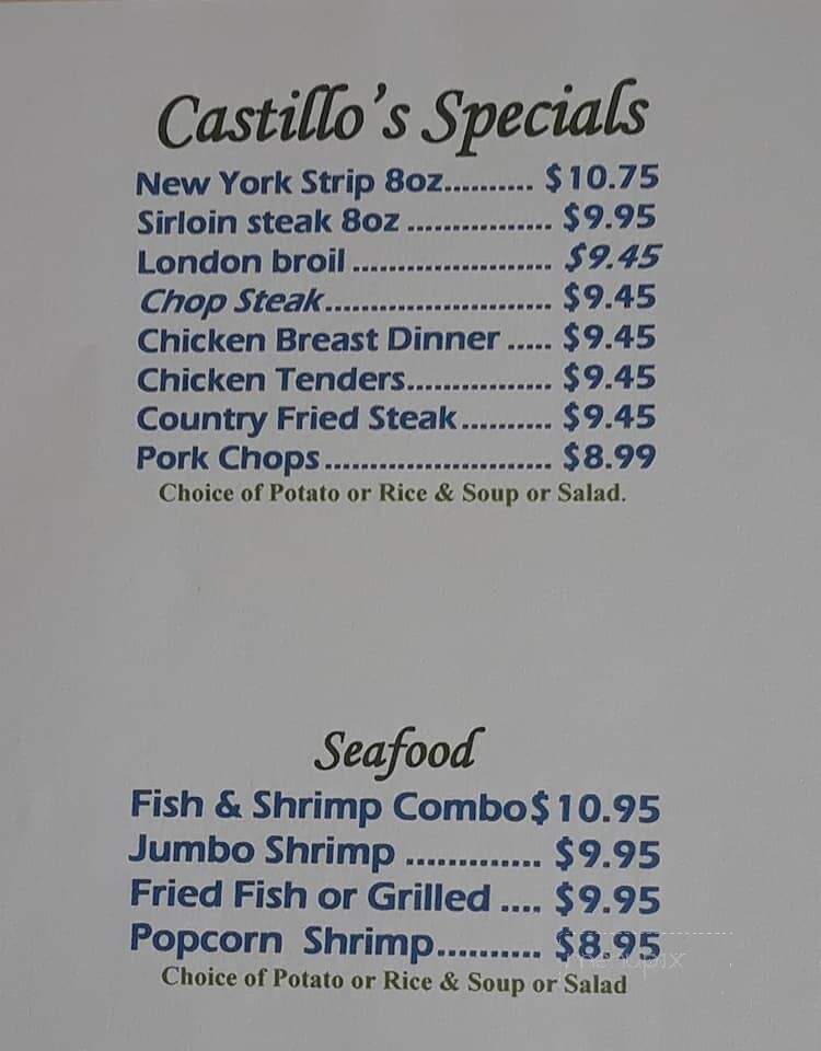 Castillo's Restaurant - Clearwater, FL menu_pic
