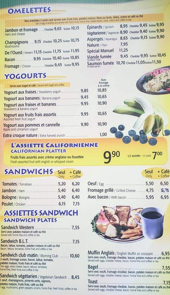 Chez Manuel Inc - Saint-Hubert, QC menu_pic