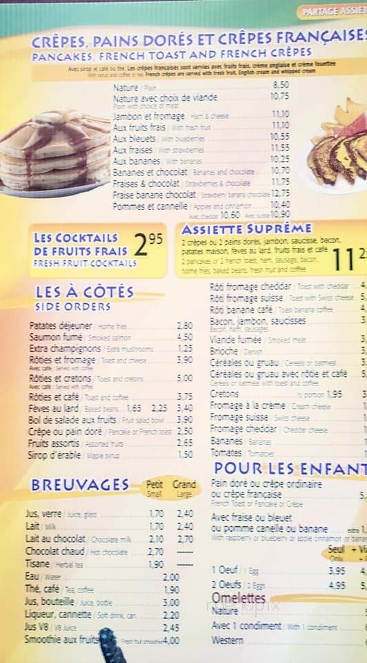 Chez Manuel Inc - Saint-Hubert, QC menu_pic