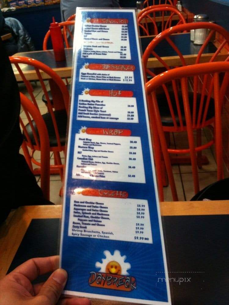Daybreak - Newmarket, ON menu_pic