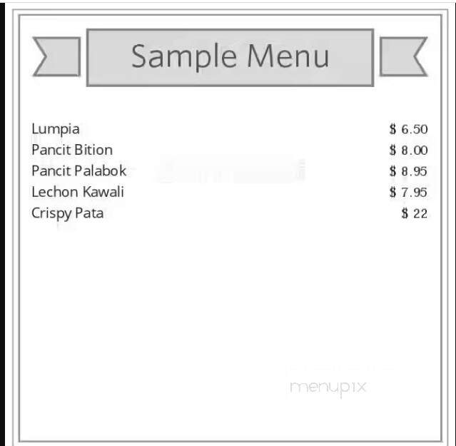 Fiesta Filipino Restaurant - North Vancouver, BC menu_pic