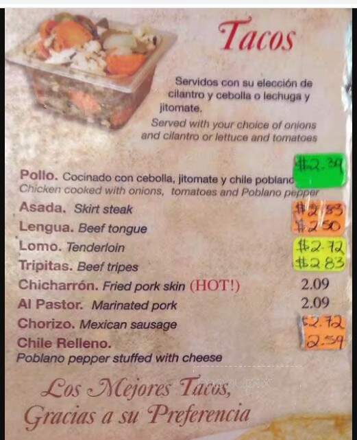 La Rosa - Elgin, IL menu_pic