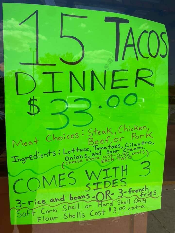 Chole's Mexican Restaurant - Glenwood, IL menu_pic